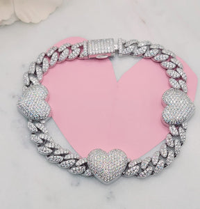 Pulsera 3 Corazones silver925